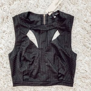 Black Crop Top | Crop Top with Cut Outs